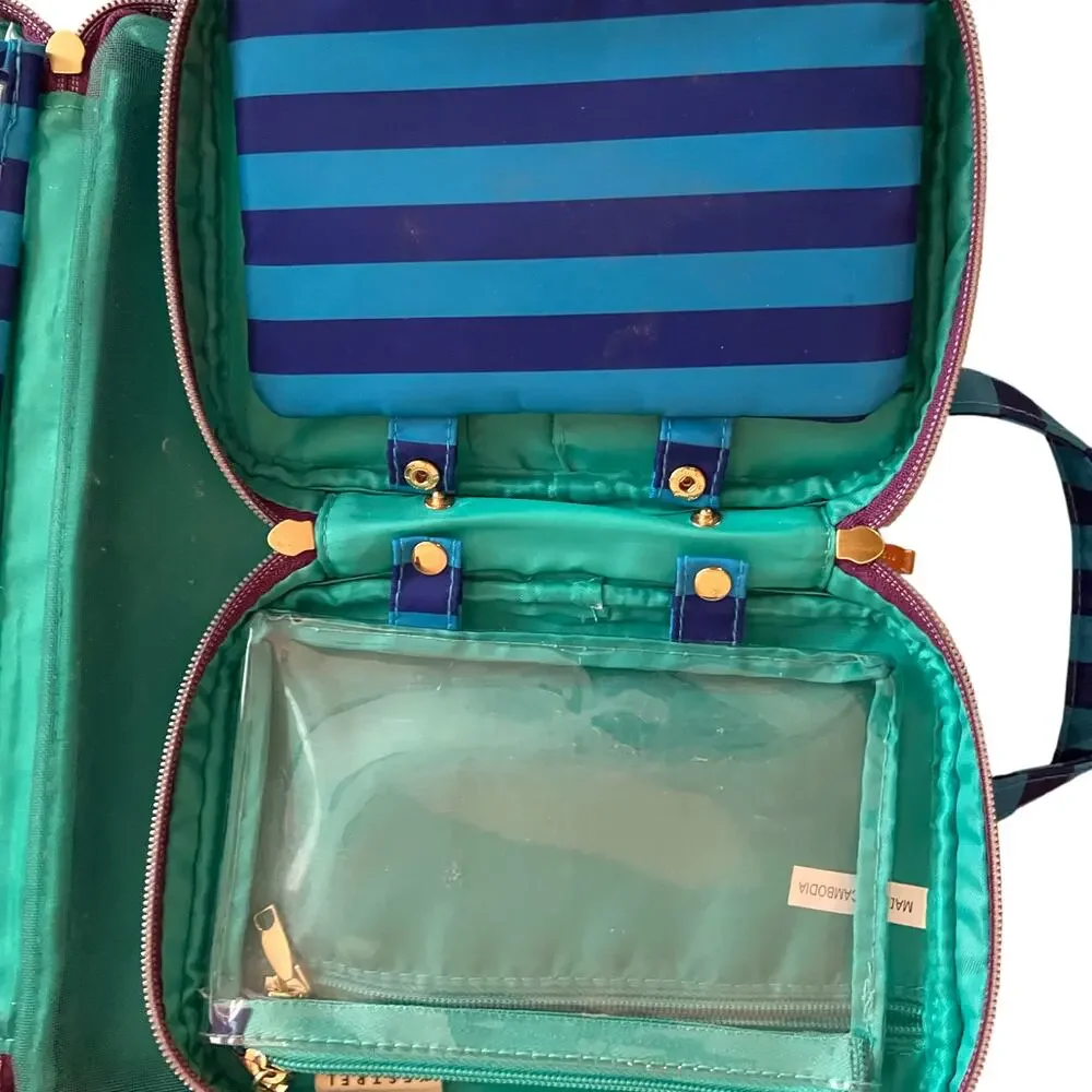 Kestrel Blue Striped Trabvel Toiletry Bag Set